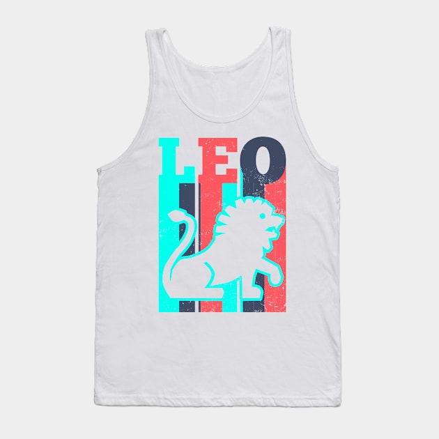 Leo Zodiac Shirt | Vintage Retro Sign Gift Tank Top by Gawkclothing